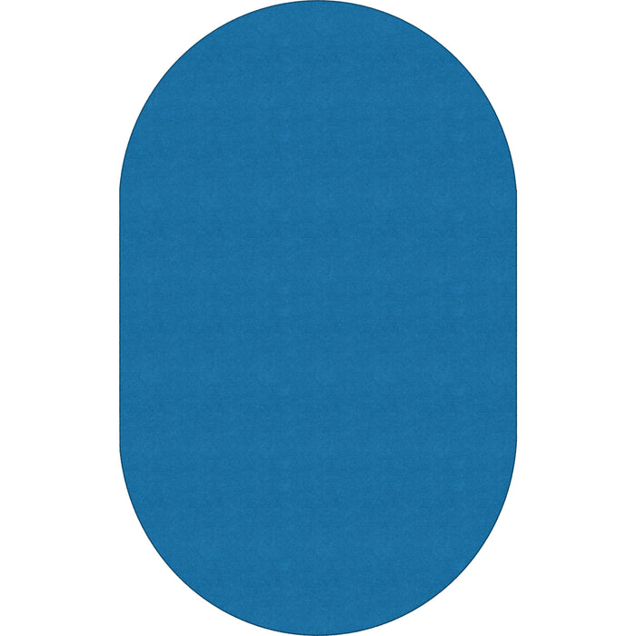 Flagship Carpets Ameristrong Solid Color Rug - Floor Rug - Traditional - 91.20" Length x 12 ft Width - Oval - Blue Bird - Fiber, Nylon