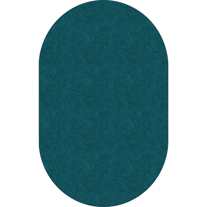 Flagship Carpets Amerisoft Solid Color Rug - 12 ft Length x 90" Width - Oval - Marine Blue - Nylon, Polyester