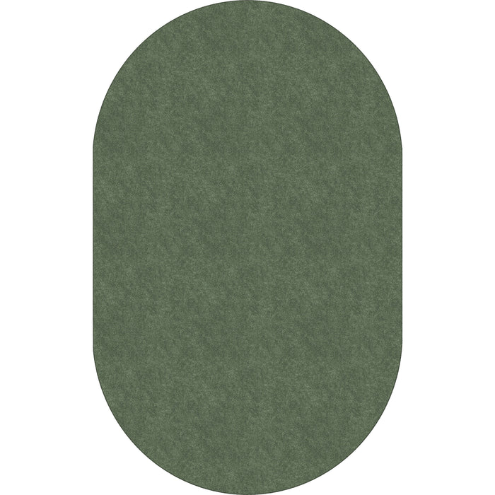 Flagship Carpets Amerisoft Solid Color Rug - 12 ft Length x 90" Width - Oval - Sage Green - Nylon, Polyester