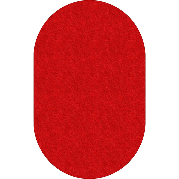Flagship Carpets Amerisoft Solid Color Rug - 12 ft Length x 90" Width - Oval - Classic Red - Nylon, Polyester