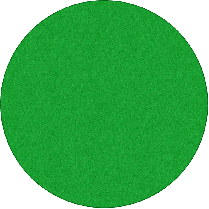 Flagship Carpets Classic Solid Color 6' Round Rug - Floor Rug - Traditional - 72" Diameter - Round - Lime Green - Nylon, Yarn