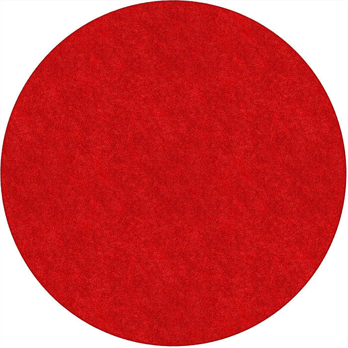 Flagship Carpets Amerisoft Solid Color Rug - 72" Diameter - Round - Classic Red - Nylon, Polyester