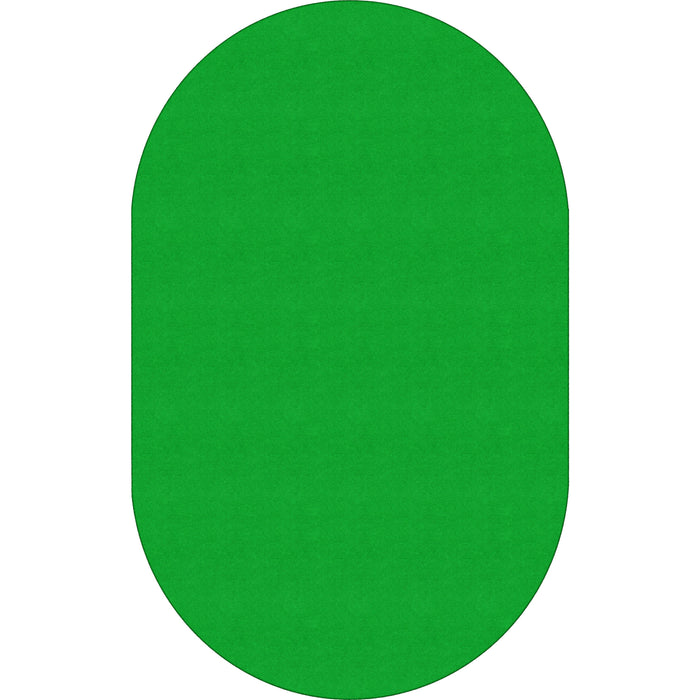 Flagship Carpets Ameristrong Solid Color Rug - Traditional - 91.20" Length x 12 ft Width - Oval - Lime Green - Fiber, Nylon