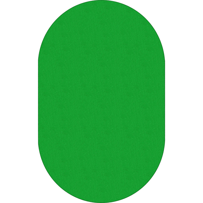 Flagship Carpets Classic Solid Color 12' Oval Rug - Floor Rug - Traditional - 12 ft Length x 90" Width - Oval - Lime Green - Nylon, Yarn