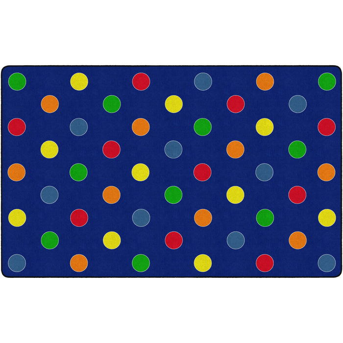 Flagship Carpets Basics Dots Classroom Rug - 91.20" Length x 12 ft Width - Rectangle - Primary - Nylon
