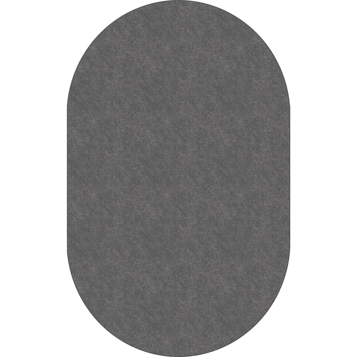 Flagship Carpets Amerisoft Solid Color Rug - 12 ft Length x 90" Width - Oval - Gray - Nylon, Polyester