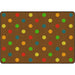 Flagship Carpets Basics Dots Classroom Rug - 72" Length x 100.80" Width - Rectangle - Muted - Nylon