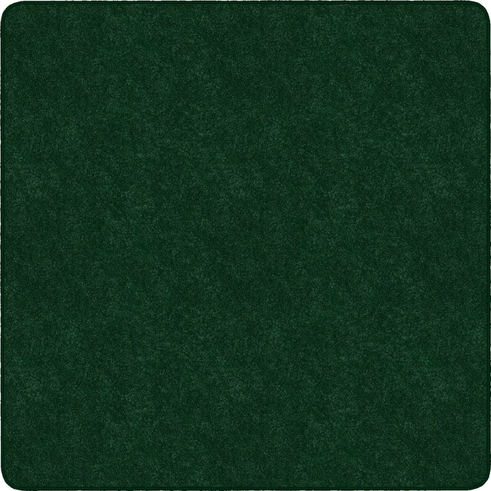 Flagship Carpets Amerisoft Solid Color Rug - 72" Length x 72" Width - Square - Emerald Green - Polyester, Nylon
