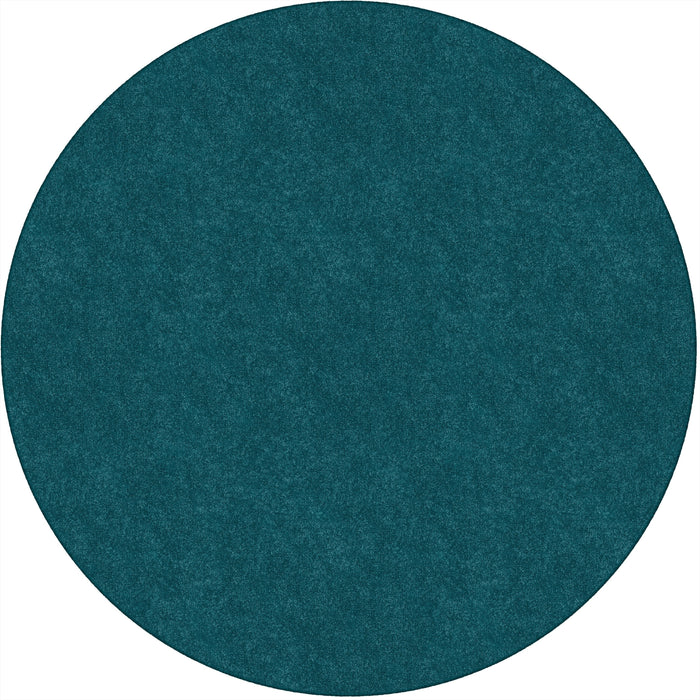 Flagship Carpets Amerisoft Solid Color Rug - 72" Diameter - Round - Marine Blue - Nylon, Polyester