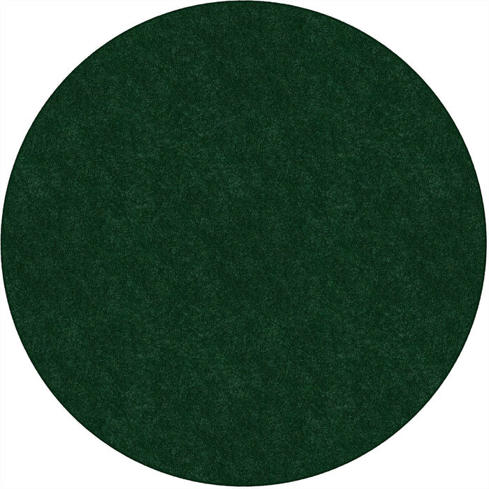 Flagship Carpets Amerisoft Solid Color Rug - 72" Diameter - Round - Emerald Green - Nylon, Polyester