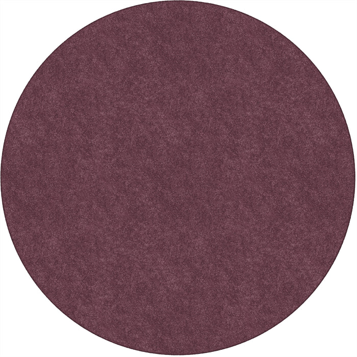 Flagship Carpets Amerisoft Solid Color Rug - 72" Diameter - Round - Plum - Nylon, Polyester