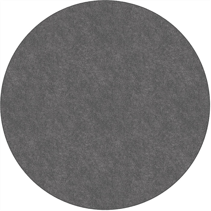 Flagship Carpets Amerisoft Solid Color Rug - 72" Diameter - Round - Gray - Nylon, Polyester