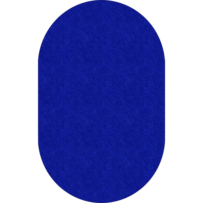 Flagship Carpets Amerisoft Solid Color Rug - 12 ft Length x 90" Width - Oval - Royal Blue - Nylon, Polyester