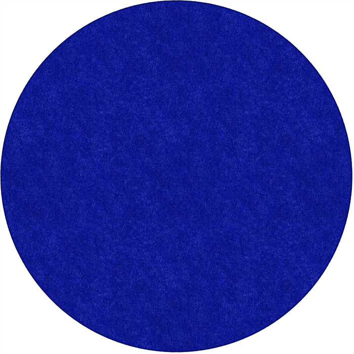 Flagship Carpets Amerisoft Solid Color Rug - 72" Diameter - Round - Royal Blue - Nylon, Polyester