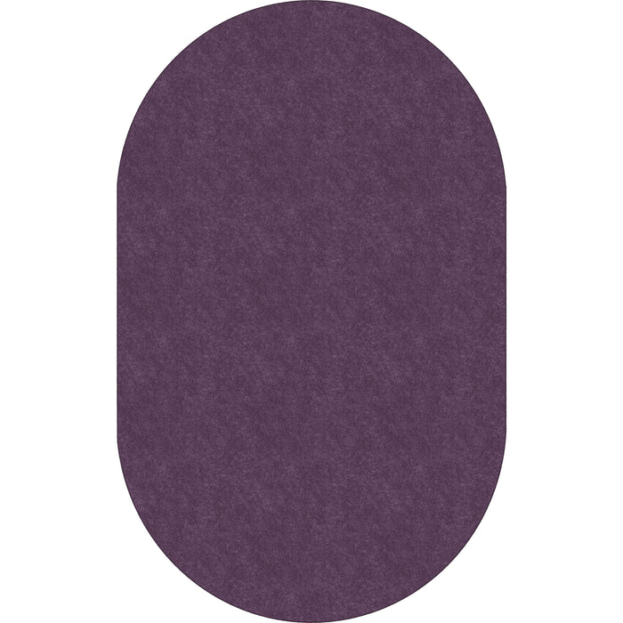Flagship Carpets Amerisoft Solid Color Rug - 12 ft Length x 90" Width - Oval - Purple - Nylon, Polyester