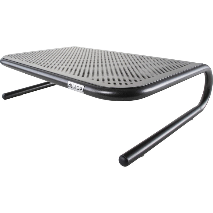 Allsop Metal Art Jr. Monitor Stand - 4" Height x 14" Width x 9" Depth - Powder Coated - Metal - Pearl Black - 1 Each