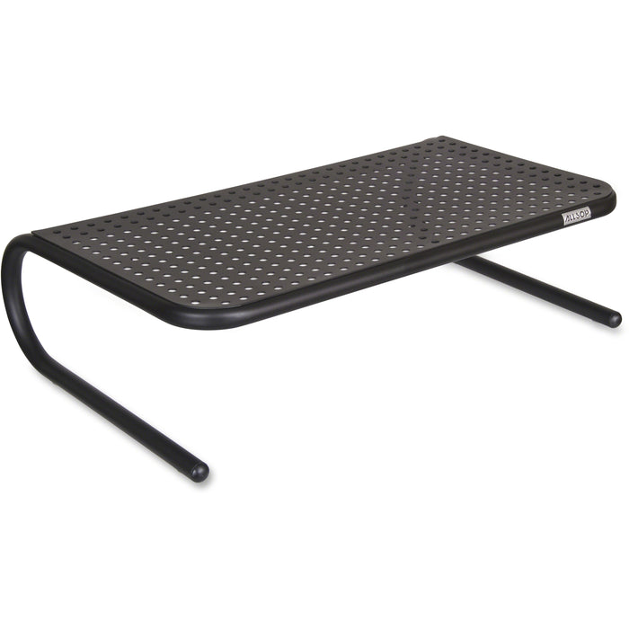 Allsop Large Metal Monitor Stand - 5.25" Height x 18.50" Width x 12.25" Depth - Powder Coated - Metal, Steel - Black - 1 Each