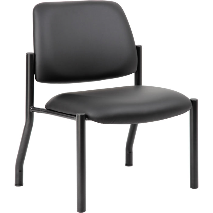Boss Mid-Back Guest Chair - Black Seat Color - Vinyl Seat Material - Black Back Color - Vinyl Back Material - Black Frame Color - Tubular Steel Frame Material - Mid Back - Four-legged Base - 1 Each