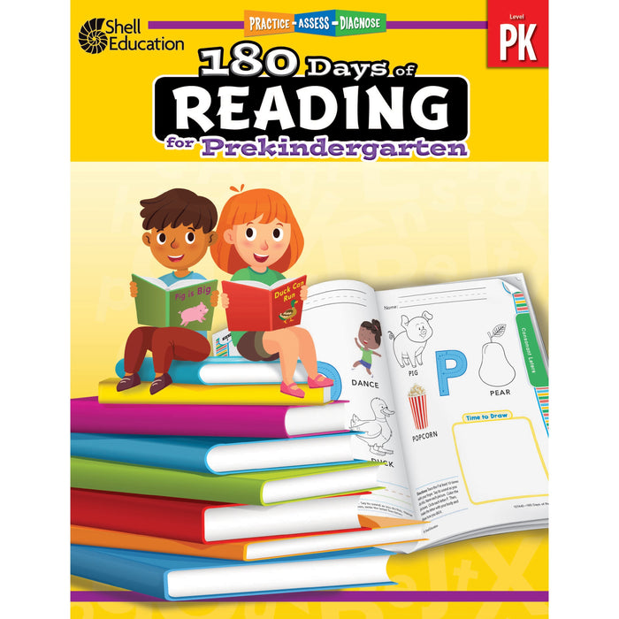 Shell Education 180 Days of Reading for Prekindergarten Printed Book - Book - Grade Pre-K - English - 1 Each