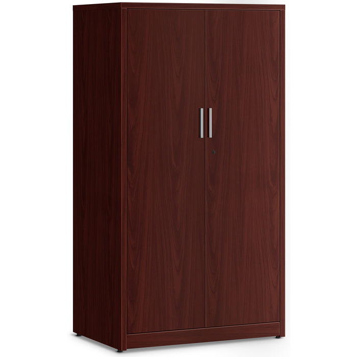 HON 10500 Series Mahogany Laminate Office Desking - 66.6" Height x 36" Width x 24" Depth - 5 Shelve(s) - 3 Adjustable Shelf(ves) - Finish: Thermofused Laminate (TFL), Mahogany Laminate - 1 Each