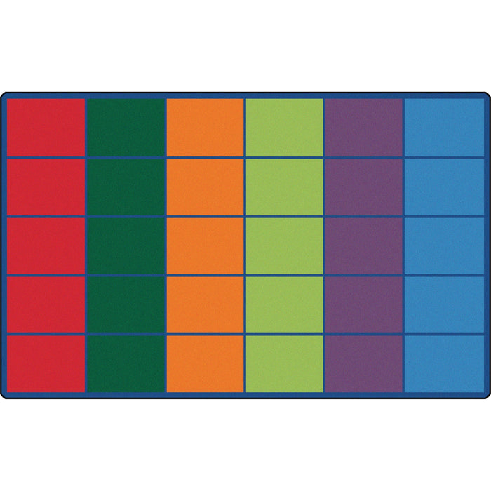 Carpets for Kids® Premium Colorful Rows Seating Rug - Area Rug - 12 ft Length x 90" Width - Rectangle - Primary