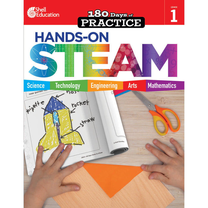 Shell Education 180 Days: Hands-On STEAM: Grade 1 Printed Book - Book - Grade 1 - English - 1 Each