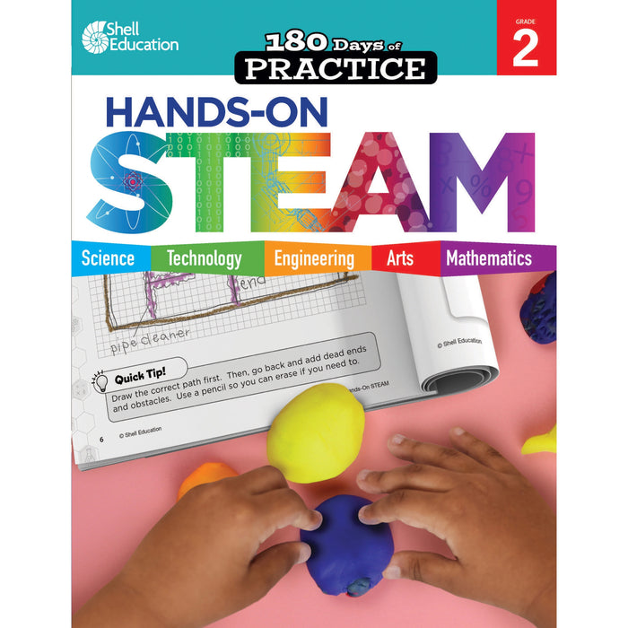 Shell Education 180 Days: Hands-On STEAM: Grade 2 Printed Book - Book - Grade 2 - English - 1 Each