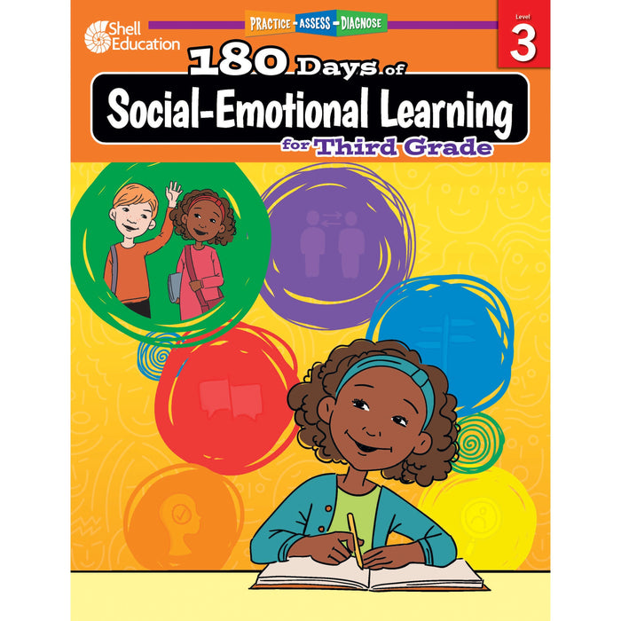 Shell Education 180 Days of Social-Emotional Learning for Third Grade Printed Book by Kristin Kemp - 205 Pages - Book - Grade 3 - English - 1 Each