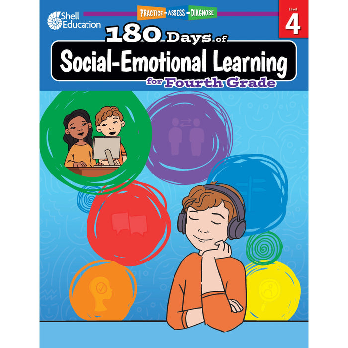Shell Education 180 Days of Social-Emotional Learning for Fourth Grade Printed Book by Kristin Kemp - 208 Pages - Book - Grade 4 - English - 1 Each