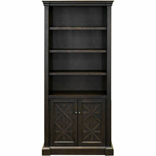 Martin Kingston Office Desking Unit - 78" Height x 36" Width x 14" Depth - 5 Shelve(s) - 4 Adjustable Shelf(ves) - Material: Wood - Finish: Dark Chocolate, Rub Through - 1 Each