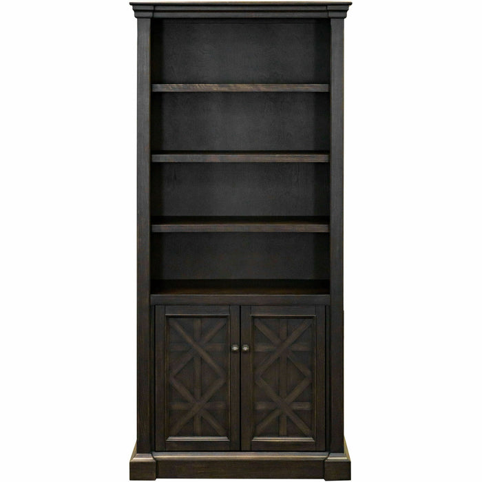 Martin Kingston Office Desking Unit - 78" Height x 36" Width x 14" Depth - 5 Shelve(s) - 4 Adjustable Shelf(ves) - Material: Wood - Finish: Dark Chocolate, Rub Through - 1 Each