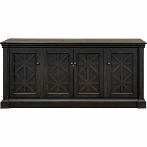 Martin Kingston Office Desking Unit - 32" Height x 67" Width x 18" Depth - 4 Door(s) - 3 Adjustable Shelf(ves) - Material: Wood - Finish: Dark Chocolate, Rub Through - 1 Each