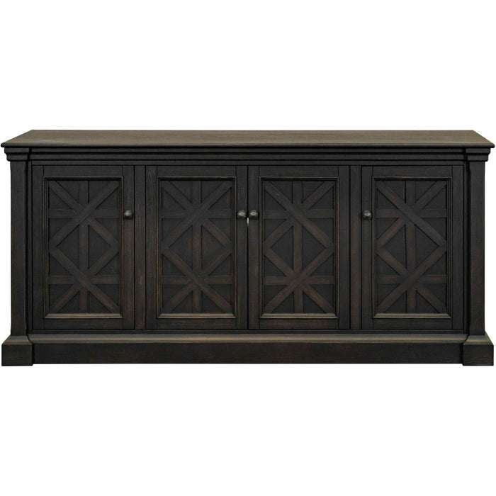 Martin Kingston Office Desking Unit - 32" Height x 67" Width x 18" Depth - 4 Door(s) - 3 Adjustable Shelf(ves) - Material: Wood - Finish: Dark Chocolate, Rub Through - 1 Each