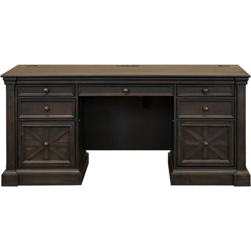 Martin Kingston Office Desking Unit - 30" Height x 66" Width x 22" Depth - Total Drawer(s): 7 - Material: Wood - Finish: Dark Chocolate, Rub Through - 1 Each