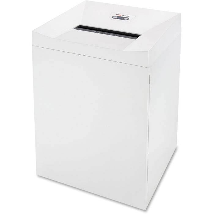 HSM Pure 630 - 3/16" x 1 1/8" - Continuous Shredder - Particle Cut - 22 Per Pass - for shredding Staples, Paper, Paper Clip, Credit Card, CD, DVD - 0.187" x 1.125" Shred Size - P-4/O-3/T-4/E-3/F-1 - 12.20" Throat - 34.30 gal Wastebin Capacity - White - TA