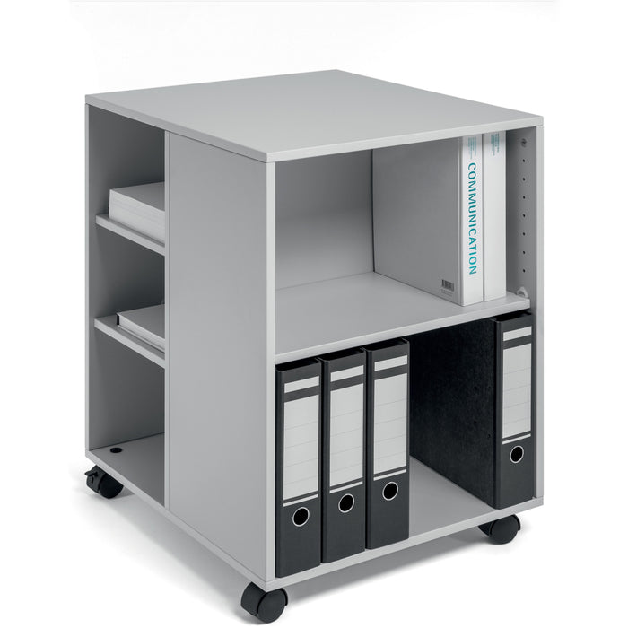 DURABLE Multifunction Trolley - 6 Shelf - 132 lb Load Capacity - 4 Casters - Wood - 20.79" Width x 23.31" Depth x 29.45" Height - Gray - 1 Each