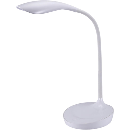Bostitch Konnect Gooseneck LED Desk Lamp - LED Bulb - Dimmable, Gooseneck, Touch Sensitive Control Panel, Adjustable Brightness, Flexible, Flicker-free, Glare-free Light, Eco-friendly, USB Charging - Desk Mountable - White - for Office, Smartphone, Smart