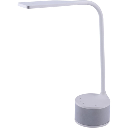 Bostitch LED Bluetooth USB Speaker Lamp - 5.50 W LED Bulb - Bluetooth, USB Charging, Color Temperature Setting, Flicker-free, Glare-free Light, Gooseneck, Touch Sensitive Control Panel, Flexible - Desk Mountable - White - for Phone, Relaxing, Reading, Des