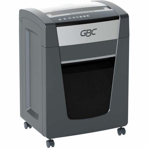 GBC Momentum Paper Shredder, X20-07, Micro-Cut, P-4, Anti-Jam, 20 Sheets - Continuous Shredder - Micro Cut - 20 Per Pass - for shredding Paper Clip, Paper, Junk Mail, Staples - P-4 - 9" Throat - 4 Hour Run Time - 7 gal Wastebin Capacity - Black