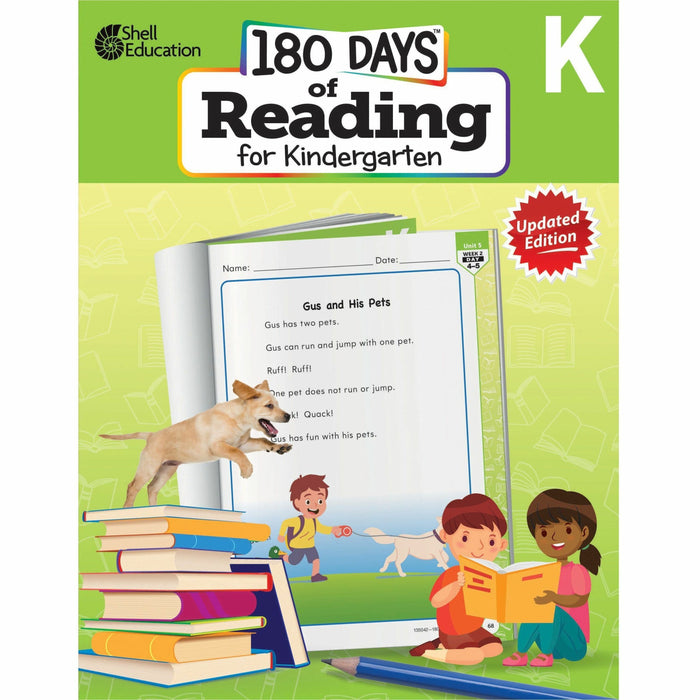 Shell Education 180 Days of Reading for Kindergarten, 2nd Edition Printed Book - Grade K - English - 1 Each