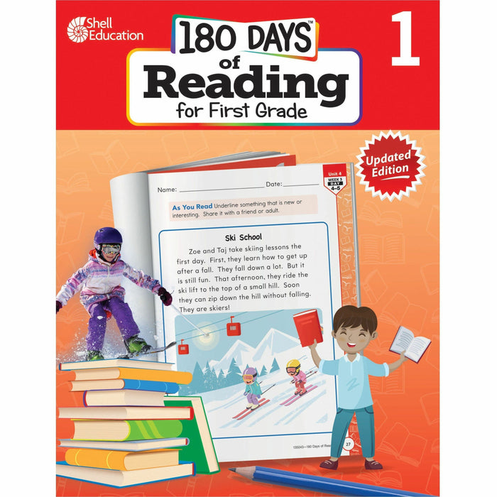 Shell Education 180 Days of Reading for First Grade, 2nd Edition Printed Book - Grade 1 - English - 1 Each