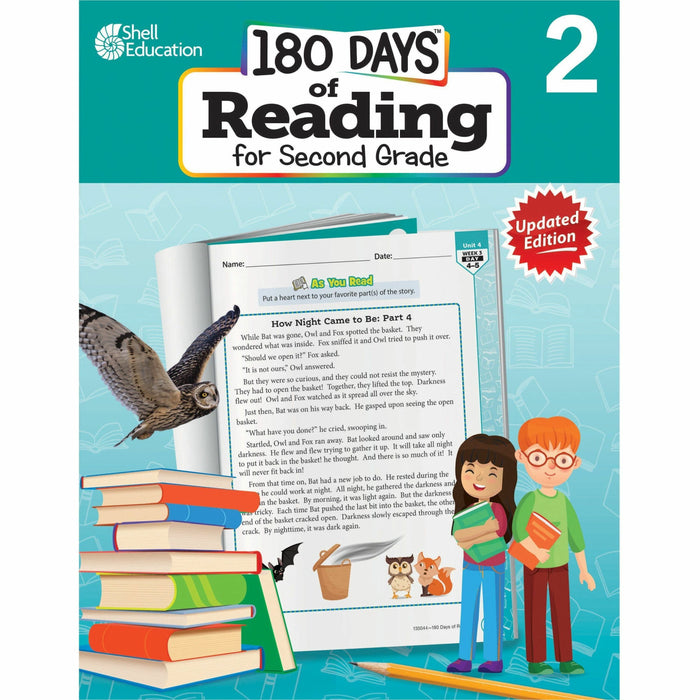 Shell Education 180 Days of Reading for Second Grade, 2nd Edition Printed Book - Grade 2 - English - 1 Each