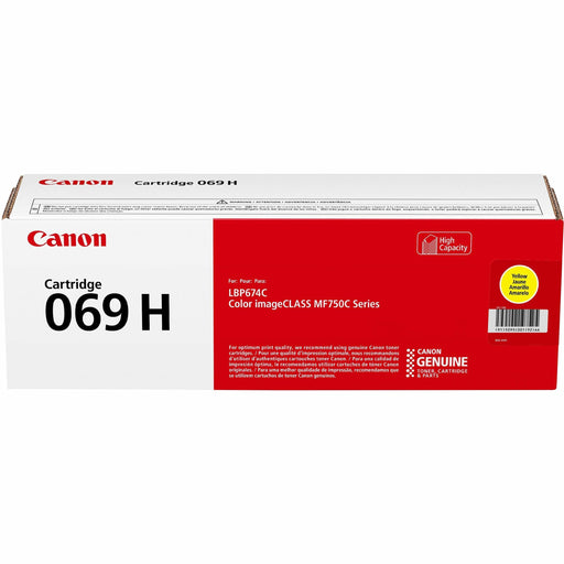 Canon 069 Original High Yield Laser Toner Cartridge - Yellow - 1 Each - 5500 Pages