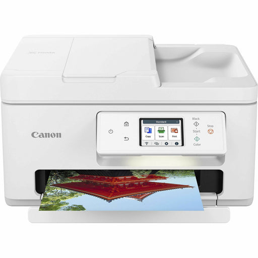 Canon PIXMA TR7820 Wireless Inkjet Multifunction Printer - Color - White - Copier/Printer/Scanner - 1200 x 1200 dpi Print - Flatbed Scanner - Wireless LAN - Canon PRINT Application, Apple AirPrint, Mopria - USB - For Plain Paper Print - 1 Each