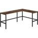 NuSparc L-Shaped Metal Frame Desk - Vintage Oak L-shaped, Black Top - Contemporary Style - 200 lb Capacity - 67" Table Top Width x 47.20" Table Top Depth x 1" Table Top Thickness - 29.20" Height - Assembly Required - High Pressure Laminate (HPL) Top Mater