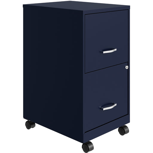 NuSparc Mobile File Cabinet - 14.2" Width x 18" Depth x 26.5" Height for File - Letter - Mobility, Locking Drawer, Glide Suspension, 3/4 Drawer Extension, Cam Lock, Nonporous Surface - Blue - Painted Steel, Steel - Recycled - Assembly Required - 1 Each