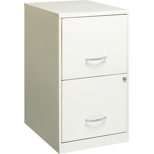 NuSparc File Cabinet - 14.2" Width x 18" Depth x 24.5" Height - 2 x Drawer(s) for File - Letter - Vertical - Locking Drawer, Glide Suspension, Nonporous Surface - White - Baked Enamel - Steel - Recycled - 1 Each