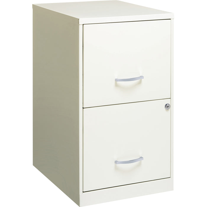 NuSparc File Cabinet - 14.2" Width x 18" Depth x 24.5" Height - 2 x Drawer(s) for File - Letter - Vertical - Locking Drawer, Glide Suspension, Nonporous Surface - White - Baked Enamel - Steel - Recycled - 1 Each