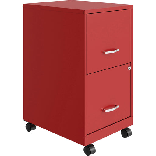NuSparc Mobile File Cabinet - 14.2" Width x 18" Depth x 26.5" Height for File - Letter - Mobility, Locking Drawer, Glide Suspension, 3/4 Drawer Extension, Cam Lock, Nonporous Surface - Red - Painted Steel, Steel - Recycled - Assembly Required - 1 Each