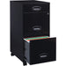 NuSparc File Cabinet - 14.2" Width x 18" Depth x 29.5" Height - 3 x Drawer(s) for Pencil, File - Letter - Vertical - Mobility, Glide Suspension, Drawer Extension, Anti-tip, Lockable, Wheels, Nonporous Surface - Black - Painted Steel - Recycled - 1 Each